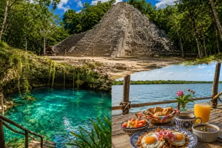 Private Coba Ruins, Cenote & Lagoon Breakfast Tour